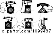 Poster, Art Print Of Retro Black And White Desk Telephones