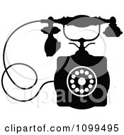 Poster, Art Print Of Retro Black And White Desk Telephone 1