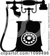 Poster, Art Print Of Retro Black And White Desk Telephone 2