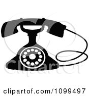 Poster, Art Print Of Retro Black And White Desk Telephone 3