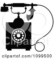 Poster, Art Print Of Retro Black And White Desk Telephone 4