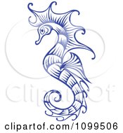 Poster, Art Print Of Ornate Blue Seahorse