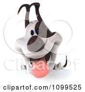 Clipart 3d Happy Jack Russell Terrier Dog Panting Over A Sign Royalty Free CGI Illustration