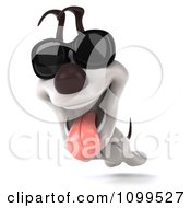 Clipart 3d Happy Jack Russell Terrier Dog Wearing Sunglasses And Running Royalty Free CGI Illustration