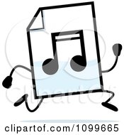 Poster, Art Print Of Mp3 Music Document Mascot Running