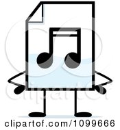 Mp3 Music Document Mascot With Hands On Hips