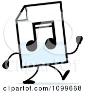 Poster, Art Print Of Mp3 Music Document Mascot Walking