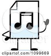 Poster, Art Print Of Mp3 Music Document Mascot Waving