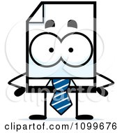 Poster, Art Print Of Business Document Mascot With Hands On Hips