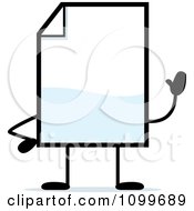 Clipart Blank Document Mascot Waving Royalty Free Vector Illustration