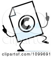 Clipart Copyright Document Mascot Doing A Happy Dance Royalty Free Vector Illustration