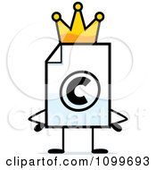 Clipart Copyright Document Mascot King Royalty Free Vector Illustration