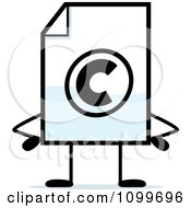 Poster, Art Print Of Copyright Document Mascot With Hands On Hips