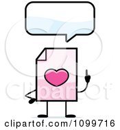 Clipart Love Document Mascot Talking Royalty Free Vector Illustration