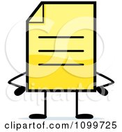 Poster, Art Print Of Yellow Note Document Mascot With Hands On Hips