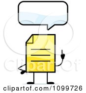 Poster, Art Print Of Yellow Note Document Mascot Talking