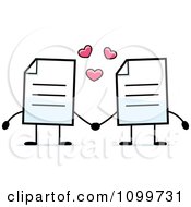 Clipart Note Document Mascots Holding Hands Royalty Free Vector Illustration by Cory Thoman