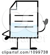 Clipart Note Document Mascot Waving Royalty Free Vector Illustration