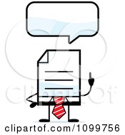 Poster, Art Print Of Business Document Mascot In A Red Tie Talking