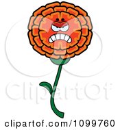 Clipart Mad Marigold Flower Character Royalty Free Vector Illustration by Cory Thoman