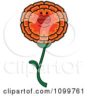 Clipart Sleeping Marigold Flower Character Royalty Free Vector Illustration