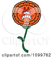 Clipart Depressed Marigold Flower Character Royalty Free Vector Illustration