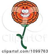 Clipart Happy Marigold Flower Character Royalty Free Vector Illustration by Cory Thoman