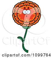 Clipart Surprised Marigold Flower Character Royalty Free Vector Illustration