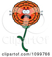 Poster, Art Print Of Scared Marigold Flower Character