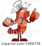 Clipart Drunk Chef Lobster Or Crawdad Mascot Character Royalty Free Vector Illustration by Cory Thoman