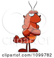 Grumpy Lobster Or Crawdad Mascot Character