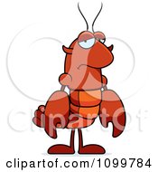 Clipart Depressed Lobster Or Crawdad Mascot Character Royalty Free Vector Illustration by Cory Thoman