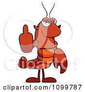 Clipart Lobster Or Crawdad Mascot Character Holding Up A Middle Finger Royalty Free Vector Illustration by Cory Thoman