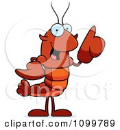 Clipart Lobster Or Crawdad Mascot Character With An Idea Royalty Free Vector Illustration by Cory Thoman