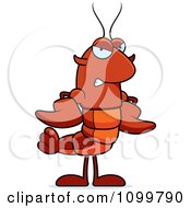Clipart Mad Lobster Or Crawdad Mascot Character Royalty Free Vector Illustration by Cory Thoman