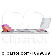 Mac Desktop Computer And Desk Office Border Or Website Banner