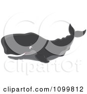 Poster, Art Print Of Happy Sperm Whale Swimming And Smiling