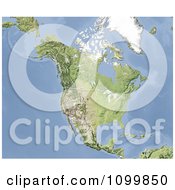 Poster, Art Print Of Shaded Relief Map Of North America