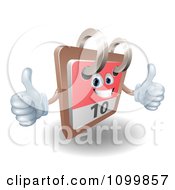 Poster, Art Print Of 3d Happy Desk Calendar Holding Two Thumbs Up