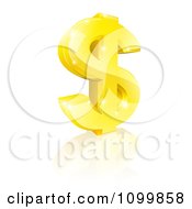 3d Sparkling Gold Usd Dollar Currency Symbol