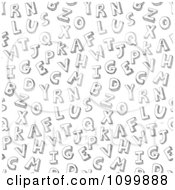 Poster, Art Print Of Seamless Black And White Sketched Capital Letter Background
