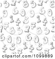 Poster, Art Print Of Seamless Black And White Sketched Number Background