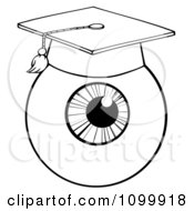 Poster, Art Print Of Black And White Eyeball Wearing A Graduation Cap