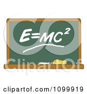 Poster, Art Print Of The Mass Energy Equivalence Equation E Equals Mc2 On A Chalk Board