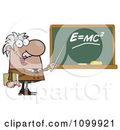 Clipart Happy Caucasian Science Professor Discussing Mass Energy Equivalence Physics Royalty Free Vector Illustration by Hit Toon