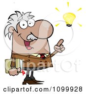 Clipart Happy Hispanic Or Black Professor With A Bright Idea Royalty Free Vector Illustration