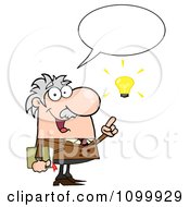 Clipart Happy Caucasian Professor Talking About A Bright Idea Royalty Free Vector Illustration