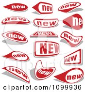 Clipart Red And White New Icon Labels Royalty Free Vector Illustration by dero