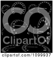 Clipart White Car Speedometers On Black Royalty Free Vector Illustration
