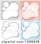 Poster, Art Print Of Silver Outlind Bubbles Or Clouds On Different Colored Backgrounds
